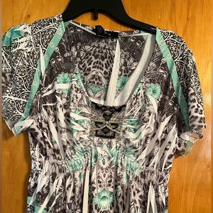 Womens Style & co .  Size  L embroidered and beaded center medallion